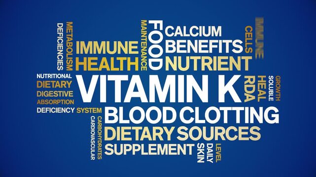 Vitamin K animated word cloud-text design animation tag kinetic typography seamless loop.