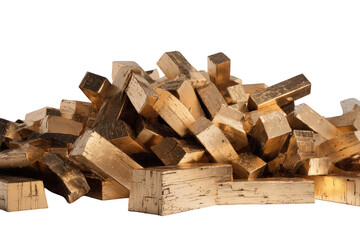 Pile of Rectangular Gold Bars on Transparent Background Illuminated by Soft Lighting Creating a Rich and Textured Surface with Black Backdrop Ideal for Wealth and Financial Themes