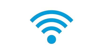 Wireless signal icon blue symbol of connectivity on a white background