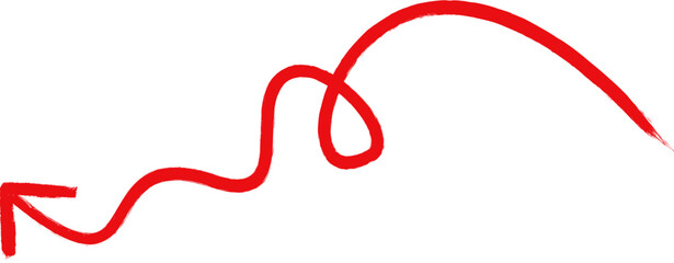 Red Arrows Swirling Hand-drawn Illustration