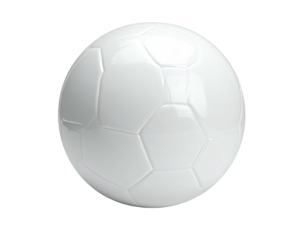 A white soccer ball isolated on a black background, showing hexagonal panels