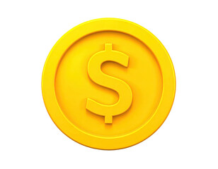 Obraz premium A golden coin with a raised dollar sign, on black background