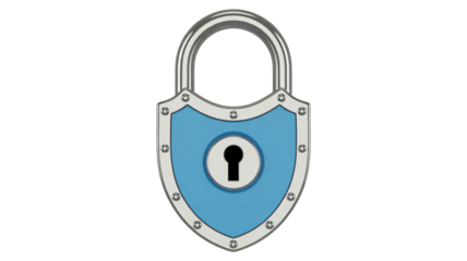 Modern security lock shield icon for digital protection and safety
