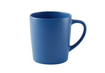 Isolated blue mug or cup for hot beverage drinking during break time, on bright light