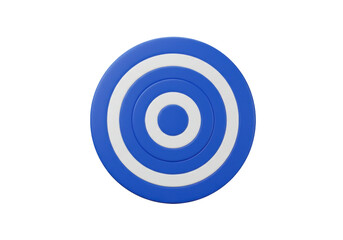 Isolated round target with concentric rings of white and blue color scheme for games