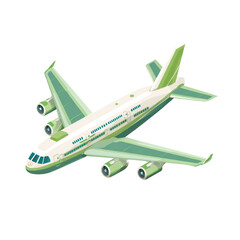 Modern passenger jet airplane flying against a black background