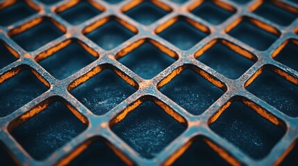 Low angle cinematic shot of reinforced steel panels forming Smart Flood Barrier wall. 