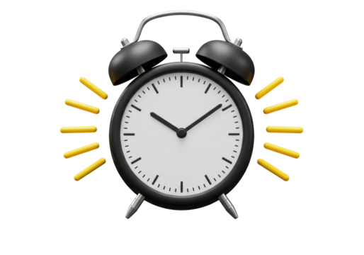 Isolated Alarm Clock Ringing, Wakeup Time, Getting Up Early in the Morning Concept