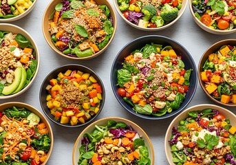 Harvest of Hues A Symphony of Salads Bowls of Bounty Rainbow of Nutrition Vibrant Vegetarian Harmony