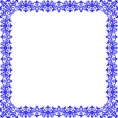 Elegant Blue Floral Border for Documents and Decorative Purposes, Ornamental Frame with Swirls and Scrolls, page border, page frame, tiles pattern, tiles border, frame vector.