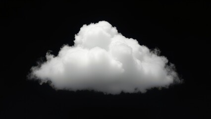 set of white cloud isolated on black background