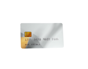 A generic credit card rendered in high detail against a stark black background