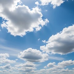 Fototapeta premium Beautiful Blue Sky with Fluffy Clouds.