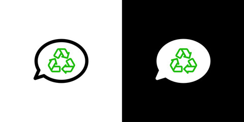 リサイクルの吹き出しアイコン