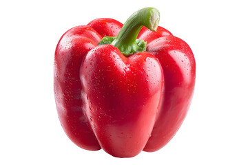 Red bell pepper vegetables isolated on transparent background, fresh ripe capsicum for cooking, salad, and healthy nutrition ingredient illustration

