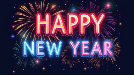 Colored text "HAPPY NEW YEAR"