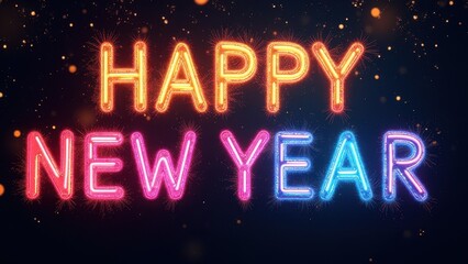 Colored text "HAPPY NEW YEAR"
