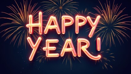Colored text "HAPPY NEW YEAR"