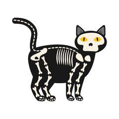 Cat in a festive costume for Halloween. Vector illustration.