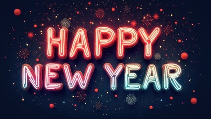Colored text "HAPPY NEW YEAR"