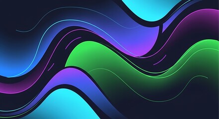 An abstract background featuring a dynamic interplay of wavy lines and vibrant colors, creating a visually stunning and modern design with a sense of movement and energy