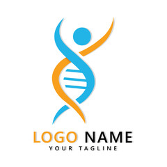 Dna genetic logo icon design template vector