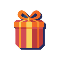 Minimalist Gift Box Icon | Flat Present Symbol for Birthday and Christmas
