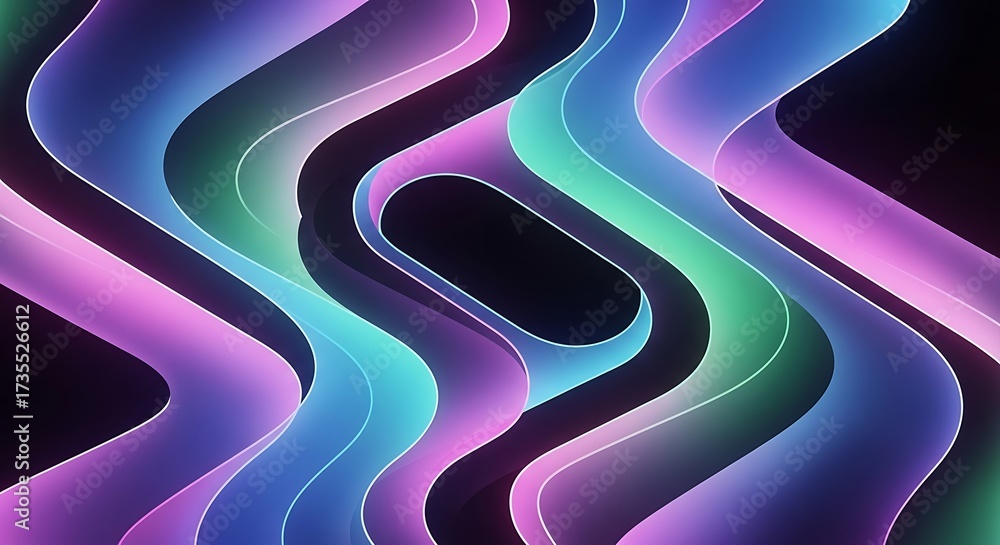 Wall mural abstract vector illustration of a colorful rainbow wave pattern with curve and line design