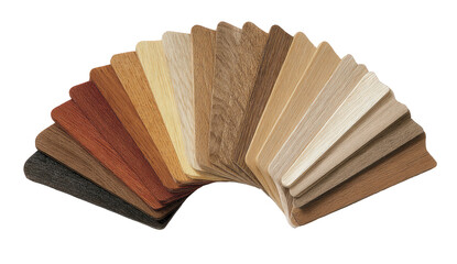 Wood laminate color swatches fanning out