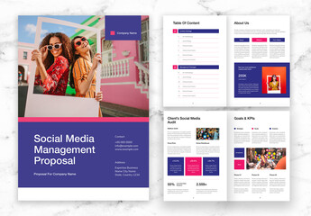 Blue Pink Social Media Management Proposal