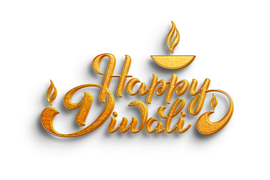 Happy Diwali text effect in golden color