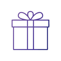 Minimalist Gift Box Icon | Flat Present Symbol for Birthday and Christmas