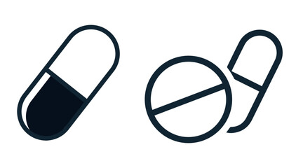 Medicine and Pills Icons Design Vector.