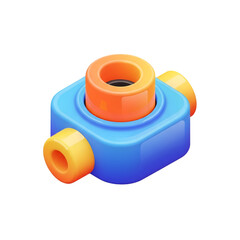 3d abstract geometric shape isolated on transparent background