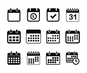 Vector calendar icon set appointment schedule datetime