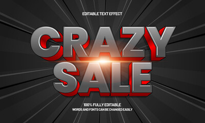 crazy sale editable text effect
