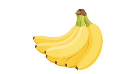 Bunch of yellow bananas on a white background.