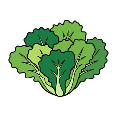 A cartoon illustration of a head of leafy green lettuce.