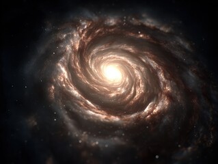 Stunning high-resolution view of a luminous spiral galaxy with detailed arms and glowing core in deep space scene