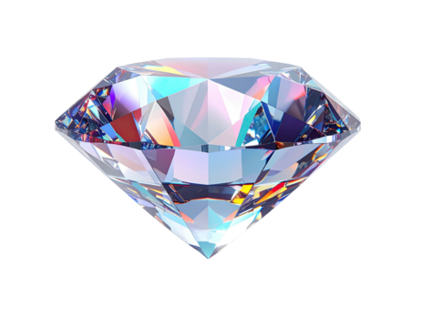 A dazzling, faceted gemstone, radiating light against a stark black background