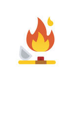 Fire Outline Icon Vector, Minimal Flame Symbol for Safety, Warning, and Energy Design