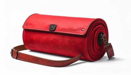 red leather bag isolated on white 