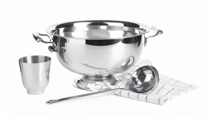 steel bowl isolated on white