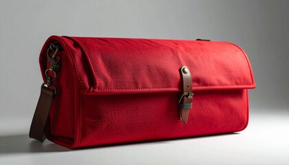 red bag on white background