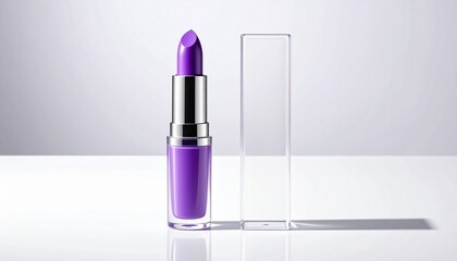 purple lipstick on a white background