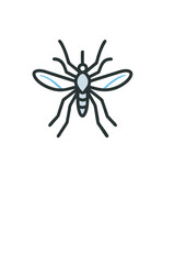 Mosquito Outline Icon Vector, Minimal Insect Symbol for Health and Medical Awareness