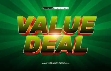 value deal editable text effect