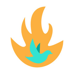Pentecost Flame Vector Flat Icon Design