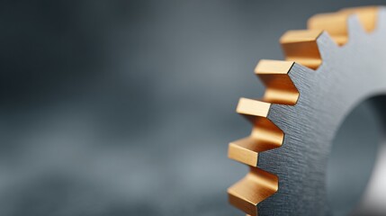 Closeup of metallic gear plate in industrial setting macro photography high-tech environment