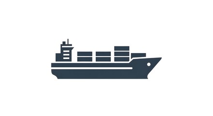 Modern cargo ship carrying containers on the ocean